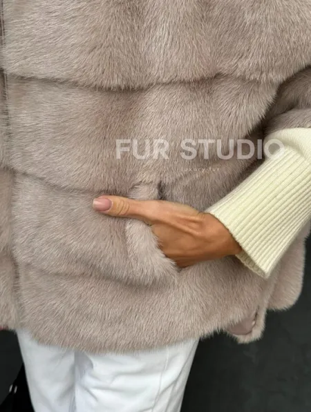 Кофта на молнии из меха норки - фото 1