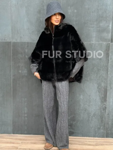 Черная норковая кофта - фото 3