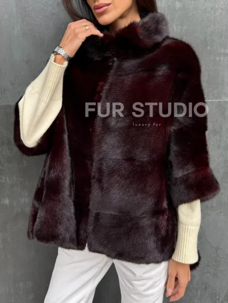 Норковый полушубок на молнии - фото 1