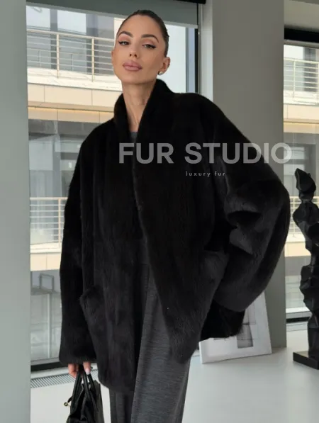 Модный норковый жакет «тренд 2026» Dark Espresso - фото 5