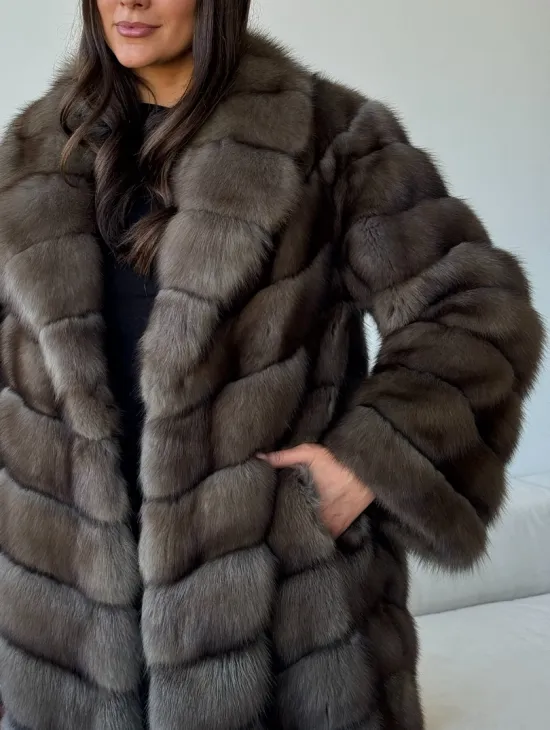 Длинная шуба из соболя - фото 2