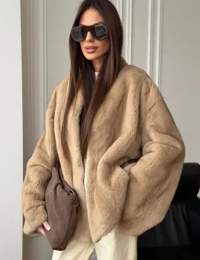 Норковый жакет (бежевый) - фото 2