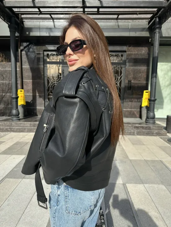 Косуха женская из натуральной кожи - фото 3